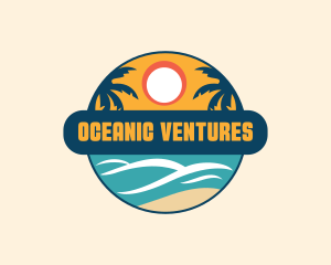 Beach Summer Vacation logo design