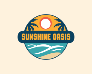 Beach Summer Vacation logo design