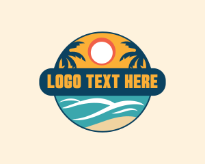 Palm Tree - Beach Summer Vacation logo design