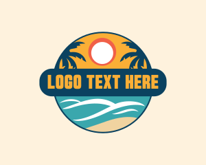 Beach Summer Vacation Logo