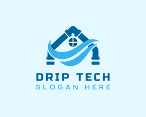 Leak - House Plumbing Pipe logo design