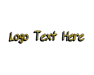 Black And Yellow - Yellow Handwritten Font logo design