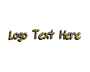 Yellow Handwritten Font Logo