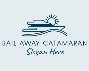 Catamaran - Luxury Yacht Travel Sailing logo design