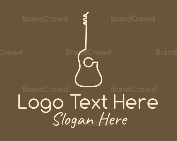 Minimalist Acoustic Guitar Logo