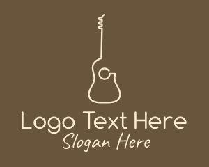 Guitar Teacher - Minimalist Acoustic Guitar logo design