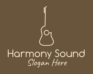 Acoustic - Minimalist Acoustic Guitar logo design