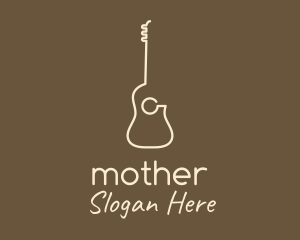 Entertainment - Minimalist Acoustic Guitar logo design