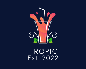 Tropical Peach Juice logo design