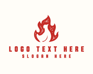 Fire - Chicken Flame BBQ logo design