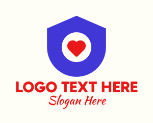 Shield - Simple Heart Shield logo design