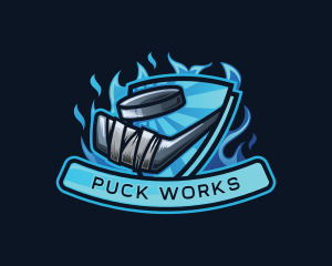 Puck - Hockey Puck Varsity logo design