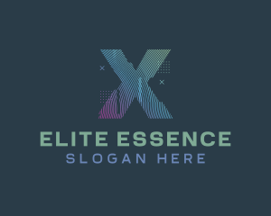 Modern Glitch Letter X Logo