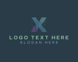 Programming - Modern Glitch Letter X logo design