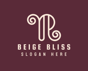 Beige - Retro Fashion Boutique Letter R logo design