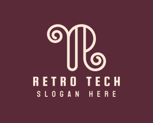 Retro Fashion Boutique Letter R logo design