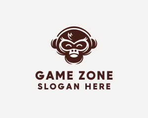 Monkey Gamer Headphones logo design