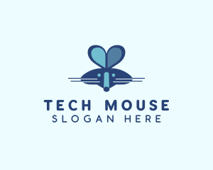 Heart Mouse Animal  logo design