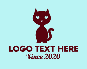 Cat - Pet Cat Love logo design