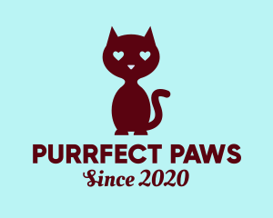 Pet Cat Love logo design