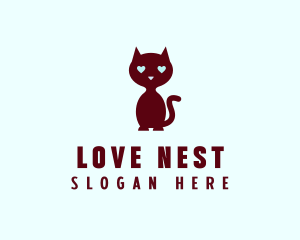 Pet Cat Love logo design