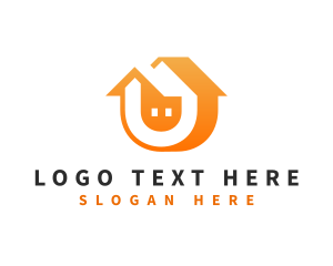 Roofing - Real Estate Letter U logo design