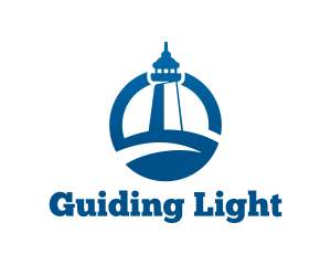 Blue Coastal Marine Lighthouse  logo design