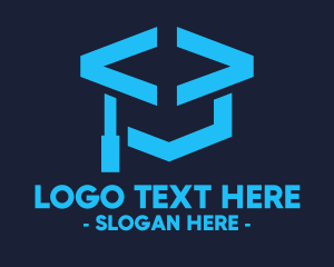 Technician - Coding Graduation Hat logo design