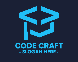 Coding Graduation Hat logo design