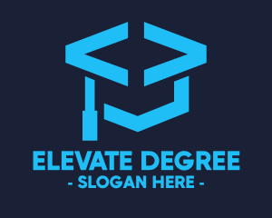 Coding Graduation Hat logo design