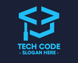 Code - Coding Graduation Hat logo design