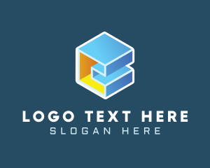 Coworking - 3D Letter C logo design