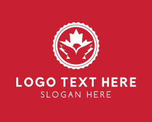 Red Triangle - Canadian Leaf Eagle logo design