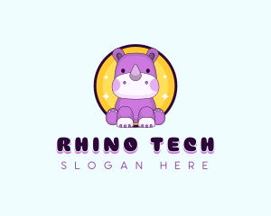 Plush Rhino Toy logo design