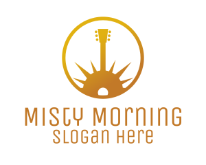 Gold Guitar Morning logo design