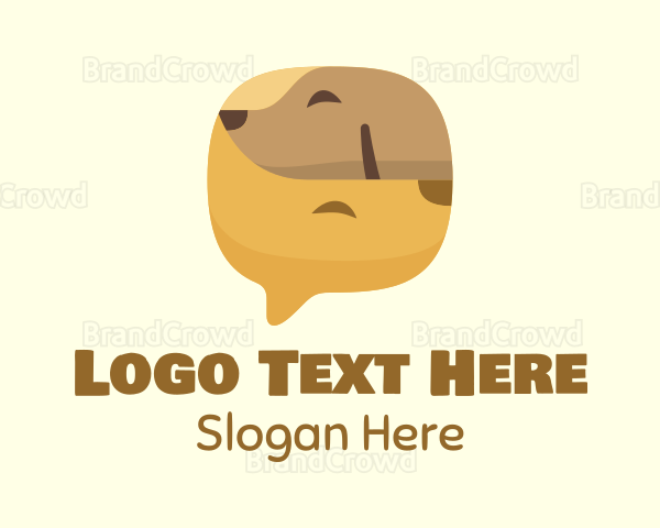 Brown Pet Dog Chat Logo