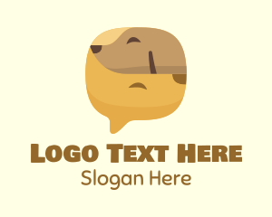 Speech Bubble - Brown Pet Dog Chat logo design