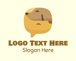 Brown Pet Dog Chat Logo