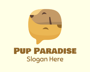 Brown Pet Dog Chat logo design