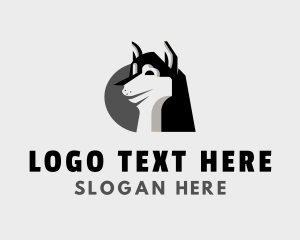 Siberian Husky - Happy Husky Dog logo design