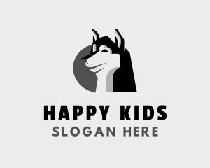 Happy Husky Dog logo design