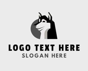 Vet - Happy Husky Dog logo design