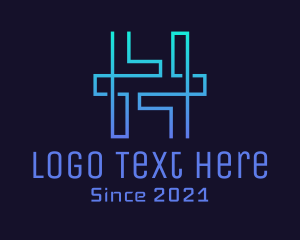 Data - Cyber Tech Letter H logo design
