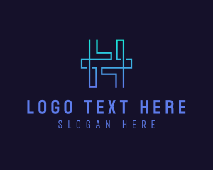 Electrician - Cyber Tech Letter H logo design