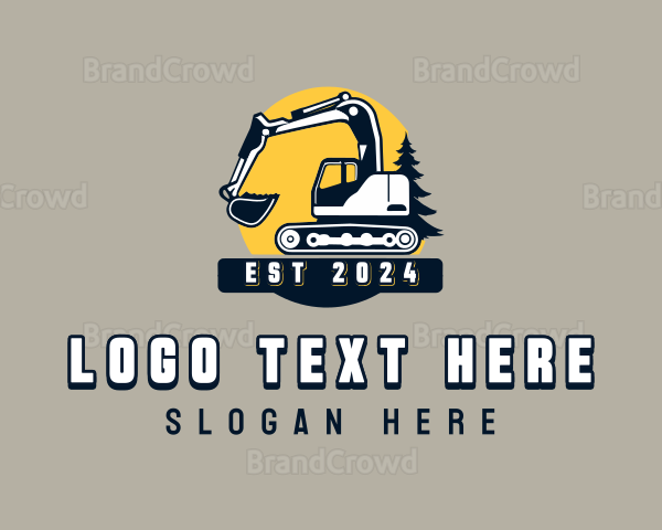 Industrial Construction Excavator Logo