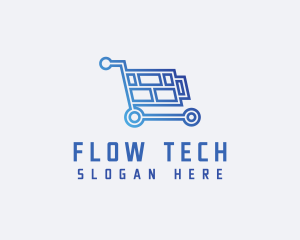 Tech Shopping Cart  logo design