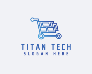 Tech Shopping Cart  logo design