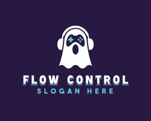 Gaming Controller Ghost logo design