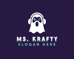 Spooky - Gaming Controller Ghost logo design