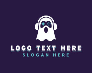 Cartoon - Gaming Controller Ghost logo design